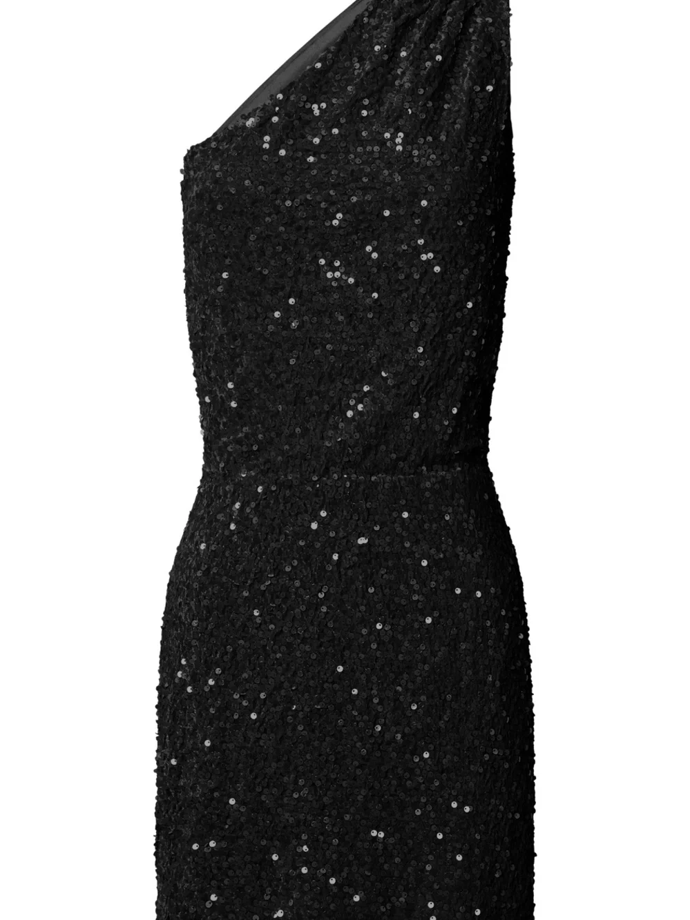 Black One-Shoulder Sequin Mini Dress